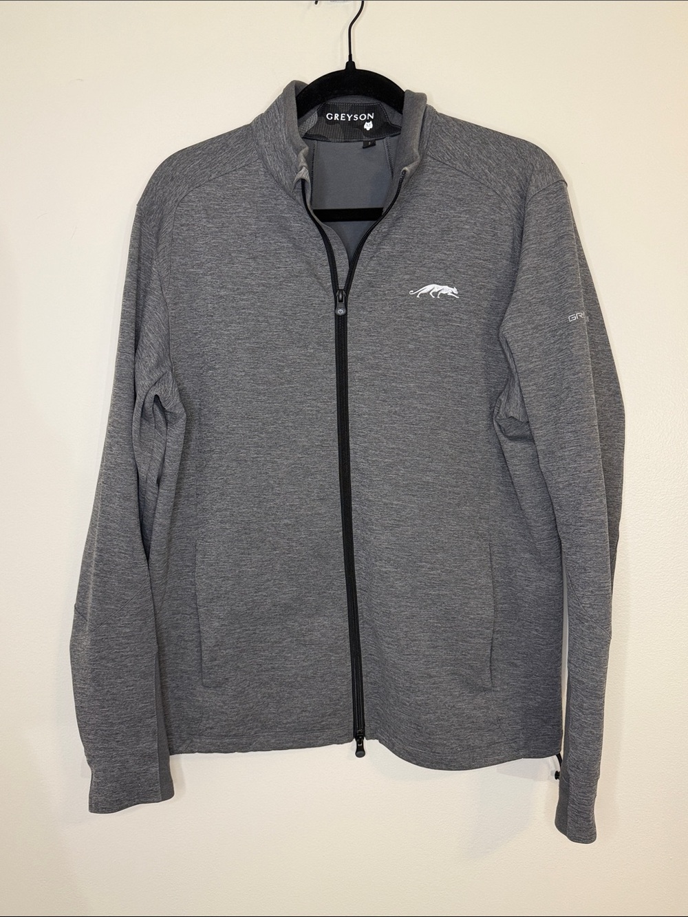 Greyson Grove XXII Golf Logo Men's Grey Full-Zip Jacket Size Medium